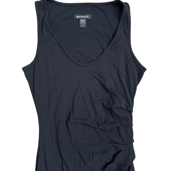 Athleta Della Lightweight Sleeveless Pleated Midi Dress Black Size Small - Picture 6 of 12